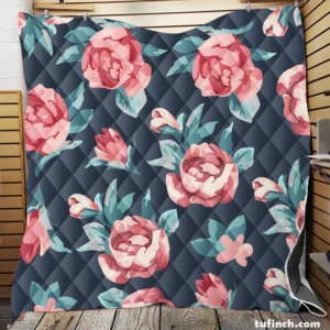 Baby Roses Hand Paint Quilt Blanket