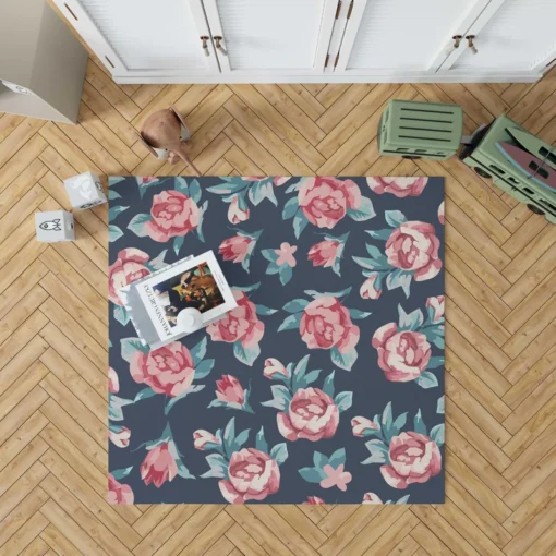 Baby Roses Hand Paint Rug