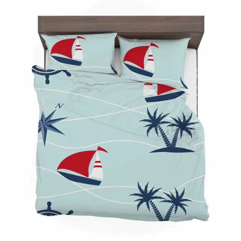 Baby Sailboat Palm Tree Bedding Set 2