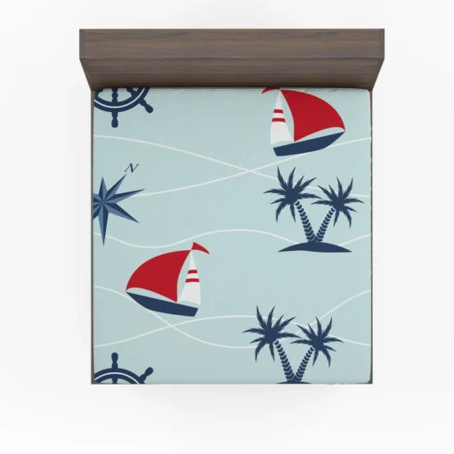 Baby Sailboat Palm Tree Fitted Sheet