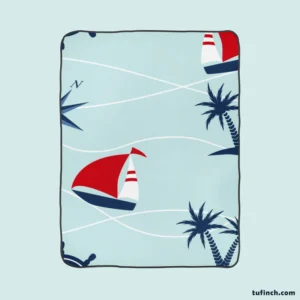 Baby Sailboat Palm Tree Fleece Blanket 1