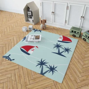 Baby Sailboat Palm Tree Rug 1