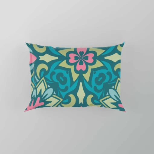 Ball Blue Pink Mexican Talavera Pattern Pillow Case