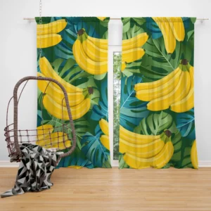 Banana Bunch Design Curtain