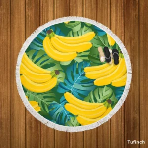 Banana Bunch Design Round Beach Towel