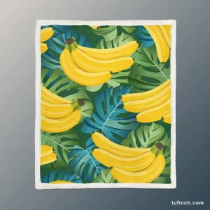 Banana Bunch Design Sherpa Fleece Blanket 1