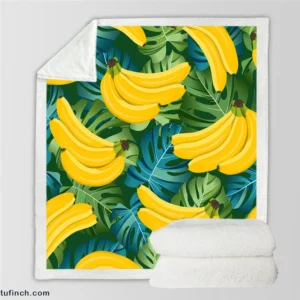 Banana Bunch Design Sherpa Fleece Blanket