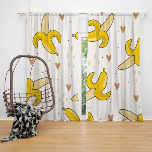 Banana Love Pattern Curtain