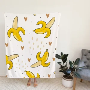 Banana Love Pattern Fleece Blanket