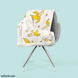 Banana Love Pattern Sherpa Fleece Blanket 2