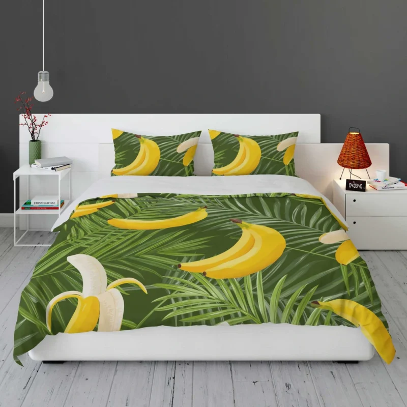 Banana Palm Leaf Pattern Bedding Set 1