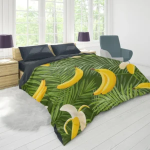 Banana Palm Leaf Pattern Duvet Cover 1