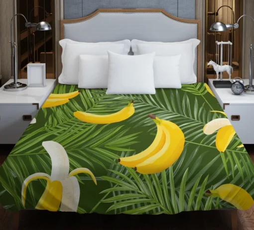 Banana Palm Leaf Pattern Duvet Cover