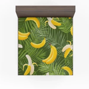 Banana Palm Leaf Pattern Fitted Sheet