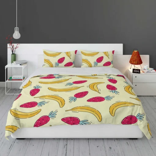 Banana Strawberry Pattern Bedding Set 1