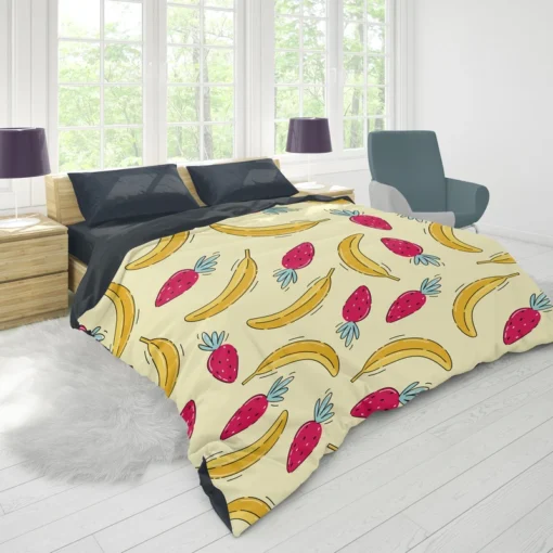 Banana Strawberry Pattern Duvet Cover 1