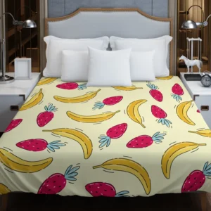 Banana Strawberry Pattern Duvet Cover