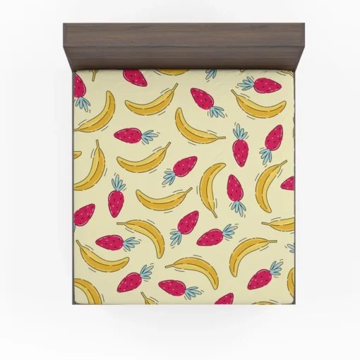 Banana Strawberry Pattern Fitted Sheet