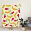 Banana Strawberry Pattern Fleece Blanket