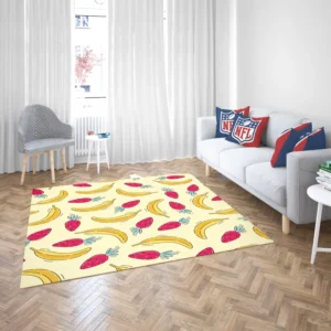 Banana Strawberry Pattern Rug 2