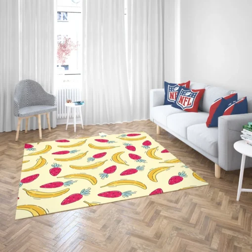 Banana Strawberry Pattern Rug 2