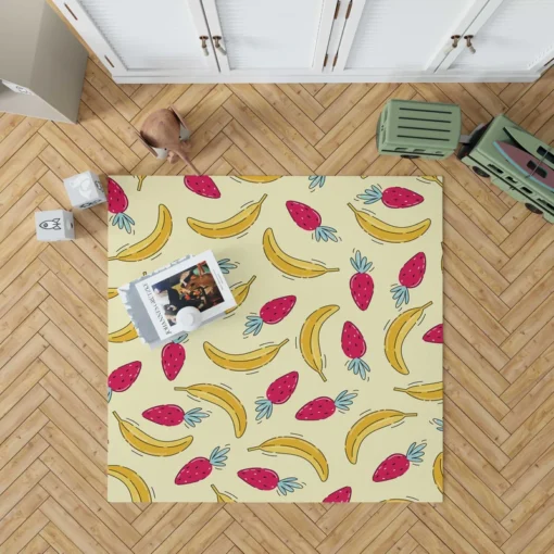 Banana Strawberry Pattern Rug