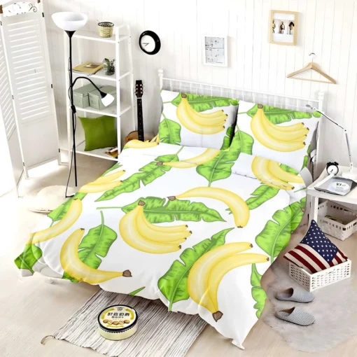 Bananas Banana Leaves Bedding Set