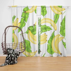 Bananas Banana Leaves Curtain