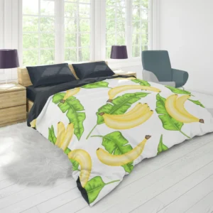 Bananas Banana Leaves Duvet Cover 1