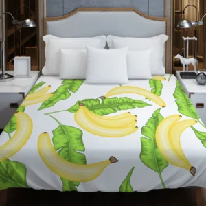 Bananas Banana Leaves Duvet Cover