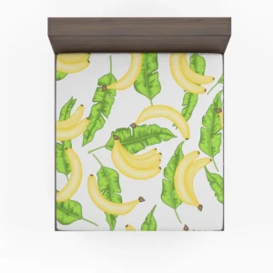 Bananas Banana Leaves Fitted Sheet