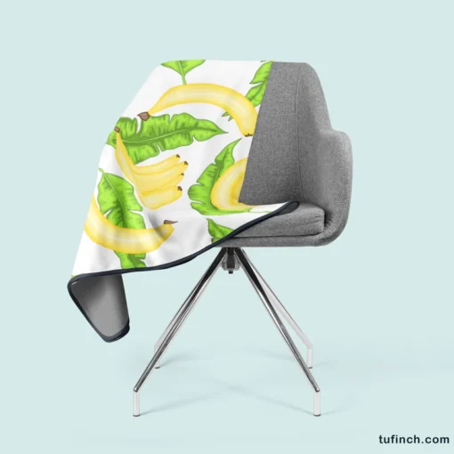 Bananas Banana Leaves Fleece Blanket 2