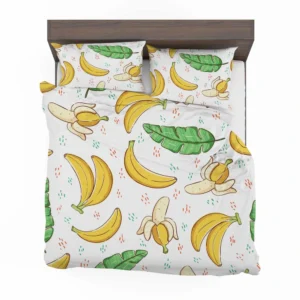 Bananas Banana Leaves Pattern Bedding Set 2