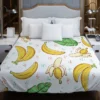 Bananas Banana Leaves Pattern Duvet Cover