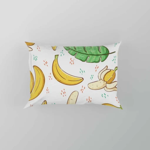 Bananas Banana Leaves Pattern Pillow Case