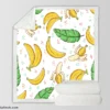 Bananas Banana Leaves Pattern Sherpa Fleece Blanket