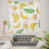 Bananas Banana Leaves Pattern Wall Tapestry