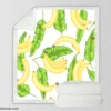 Bananas Banana Leaves Sherpa Fleece Blanket