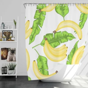 Bananas Banana Leaves Shower Curtain