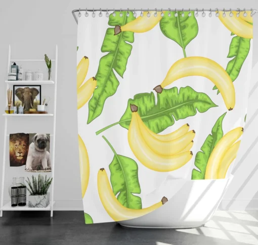 Bananas Banana Leaves Shower Curtain