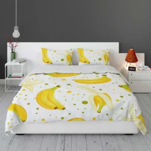 Bananas Pattern White Background Bedding Set 1