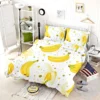 Bananas Pattern White Background Bedding Set