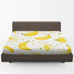 Bananas Pattern White Background Fitted Sheet 1