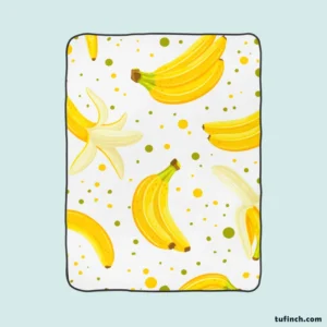 Bananas Pattern White Background Fleece Blanket 1