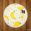 Bananas Pattern White Background Round Beach Towel