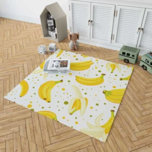 Bananas Pattern White Background Rug 1