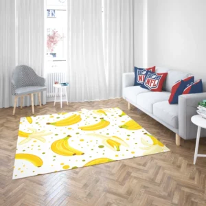 Bananas Pattern White Background Rug 2