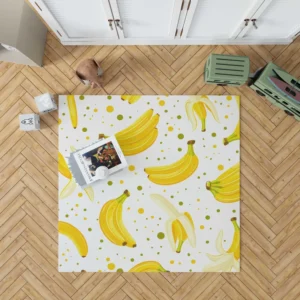 Bananas Pattern White Background Rug