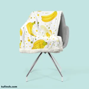 Bananas Pattern White Background Sherpa Fleece Blanket 2