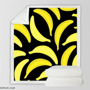 Bananas Printed Pattern Sherpa Fleece Blanket